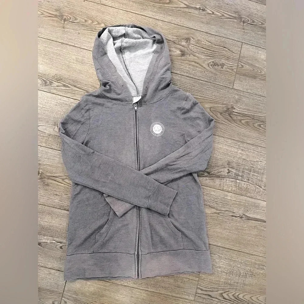 Ivory Ella zip up hoodie small distressed